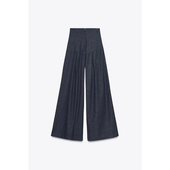 ZARA ZW COLLECTION ULTRA HIGH-WAIST WIDE-LEG JEANS - Picture 6 of 7